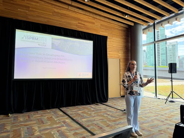 IRF Vice President, Emmy Nelson speaks at ISPRM Vancouver on the status of rehabilitation nurses around the globe